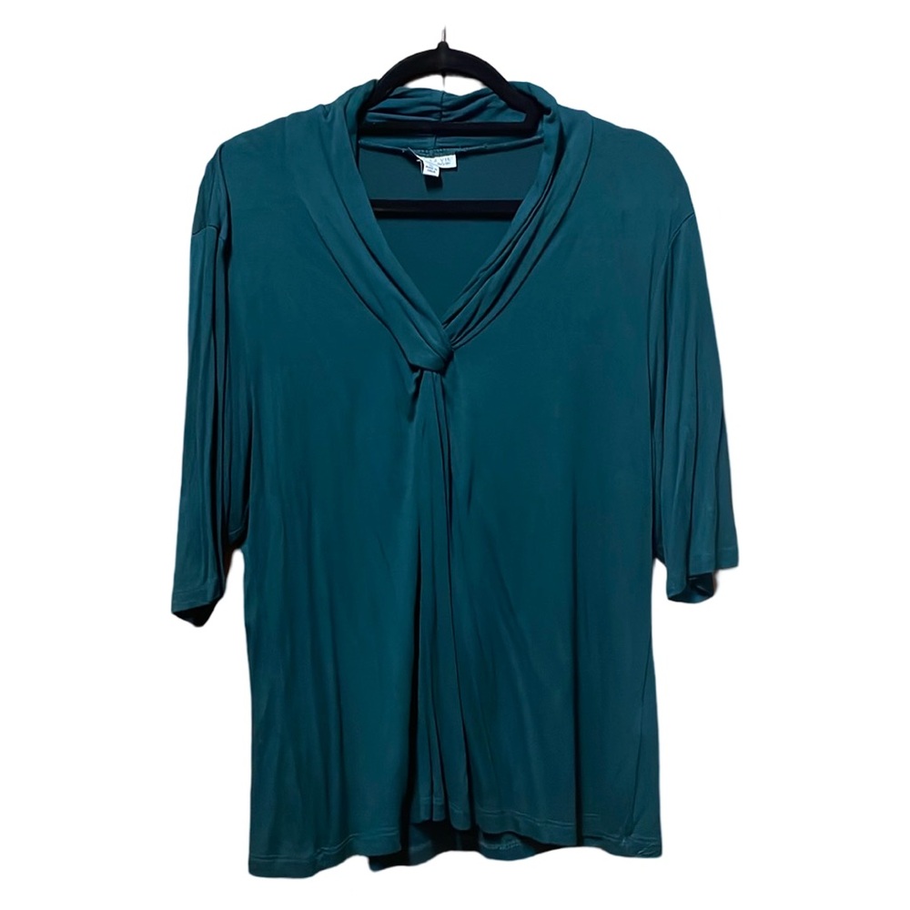C’est La Vie Front Twist Blouse - Teal - Size XL